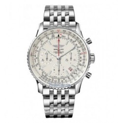 BREITLING STYLISH NAVITIMER WHITE SILVER CHAIN 4475