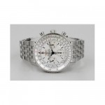 BREITLING STYLISH NAVITIMER WHITE SILVER CHAIN 4475