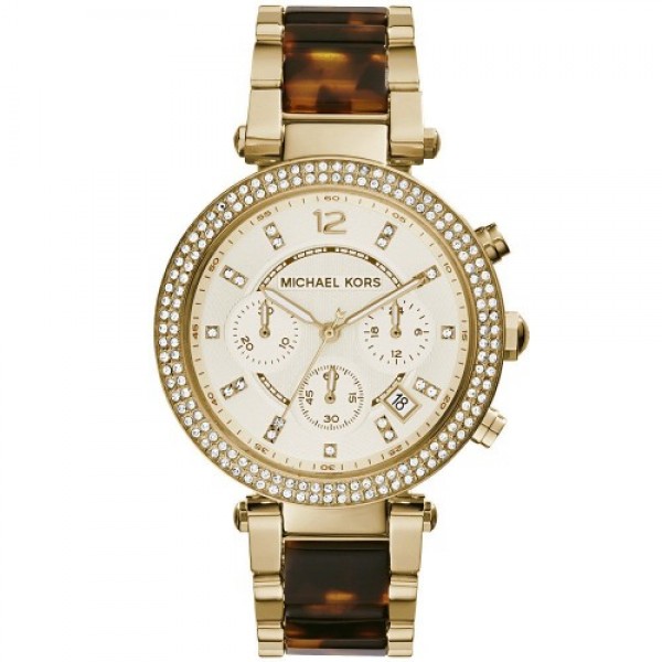 MICHAEL KORS YELLOW GOLD-PLATED CHRONOGRAPH WATCH MK5688