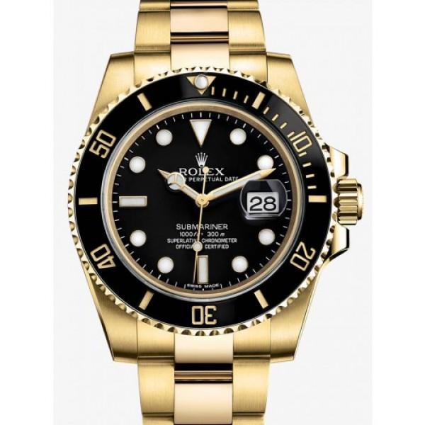 ROLEX SUBMARINER YELLOW GOLD BLACK DIAL 8987