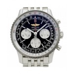 BREITLING STYLISH NAVITIMER BLACK SILVER CHAIN 2457